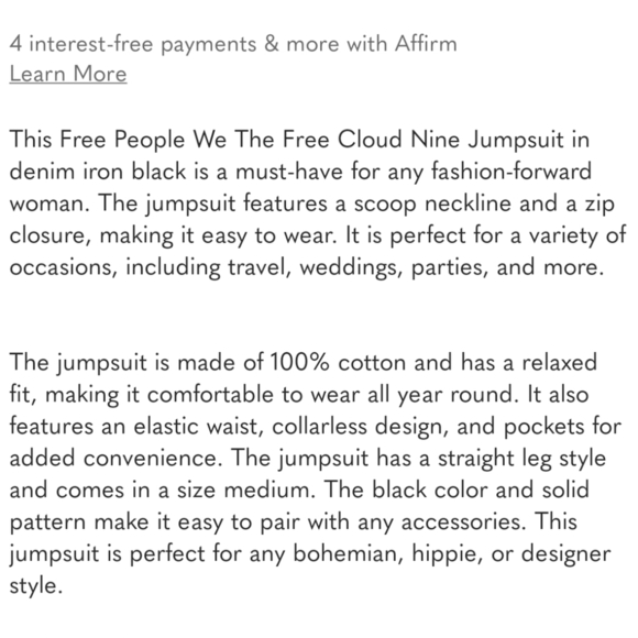 Free people cloud nine jumpsuit - Picture 3 of 4